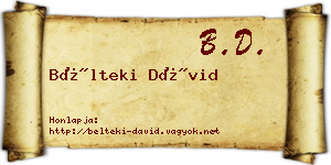 Bélteki Dávid névjegykártya