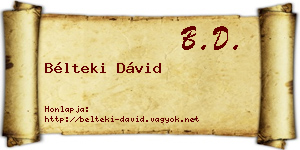 Bélteki Dávid névjegykártya